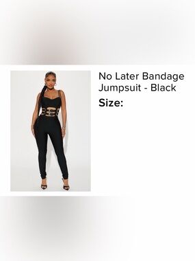 Fashion Nova Black Bandage Cutout Jumpsuit